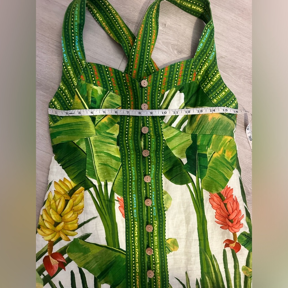 FARM Rio Fresh Forest Scarf Button Down Mini Dres Size M - Picture 7 of 10